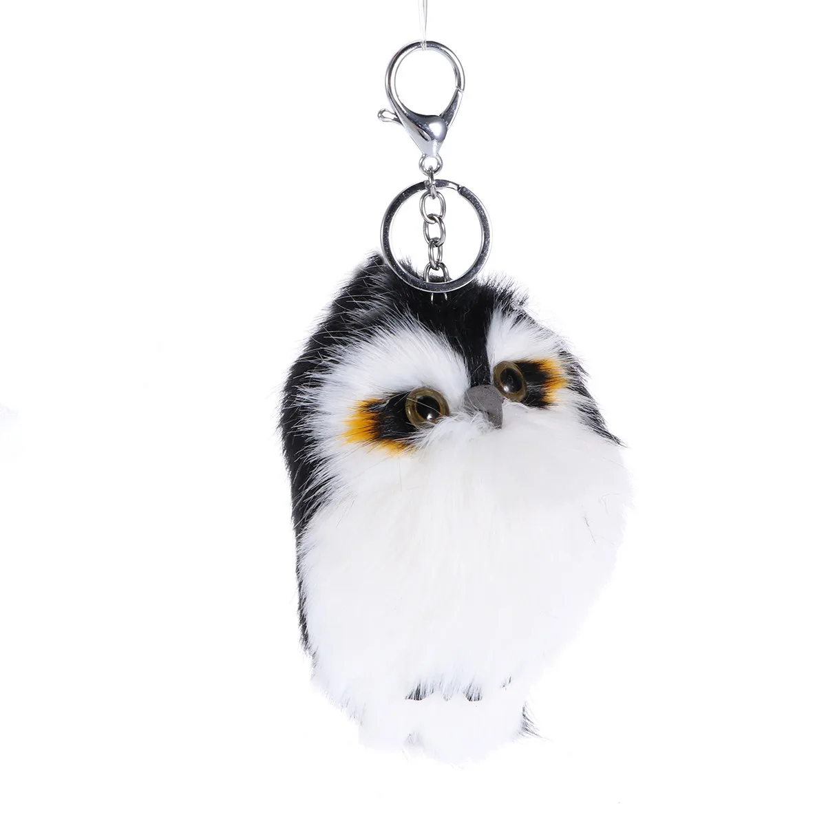 Adorable Owl Design Keychain Stylish Fashion Key Ring for Ladies Children Perfect Giveaway Gift Distinctive Easy Find Keys Black