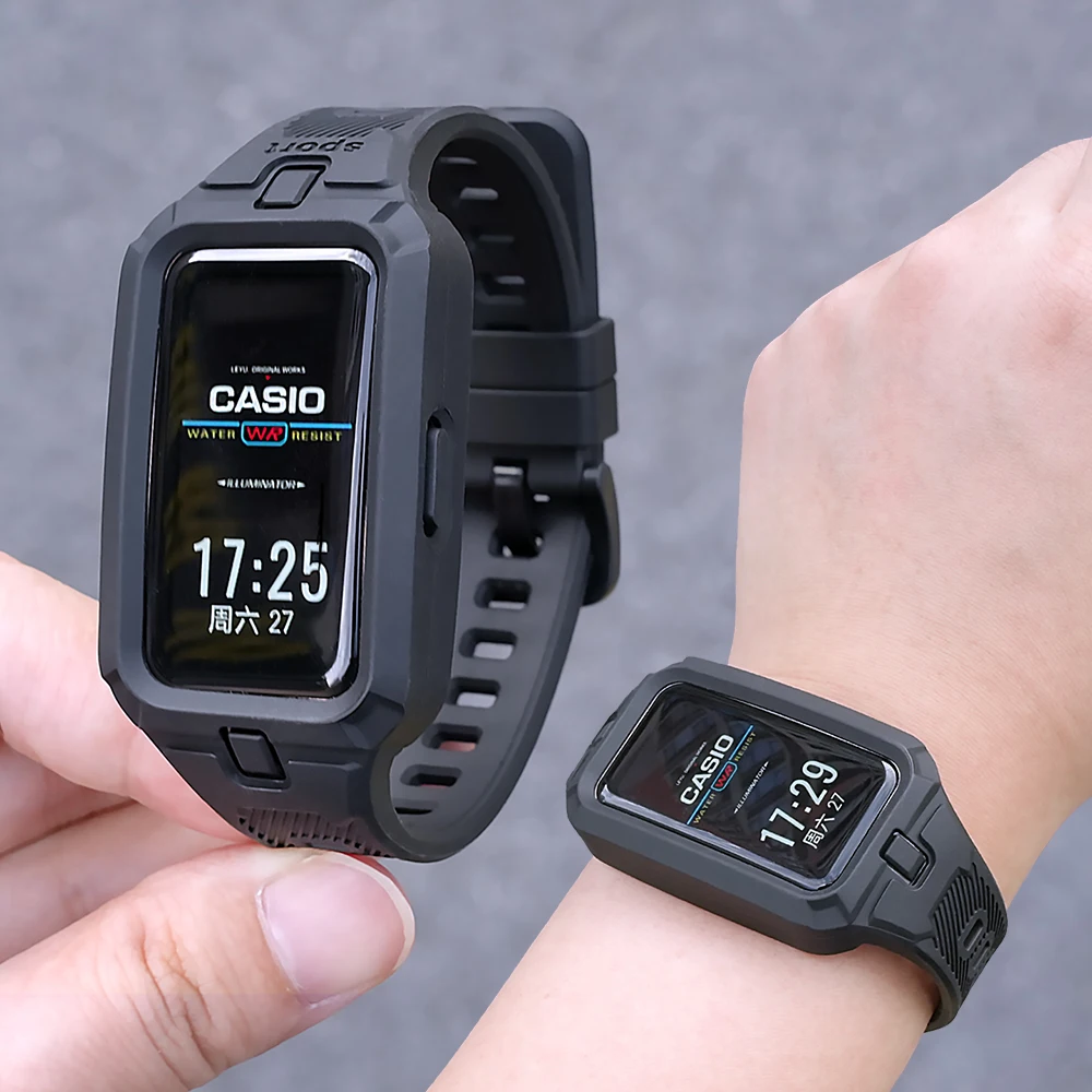 

Sport Rugged Silicone Band for Xiaomi Smart Band 9 Active 8 Active Wristband Strap + Case 2 in 1 Integral Band For 9 Pro 8 Pror