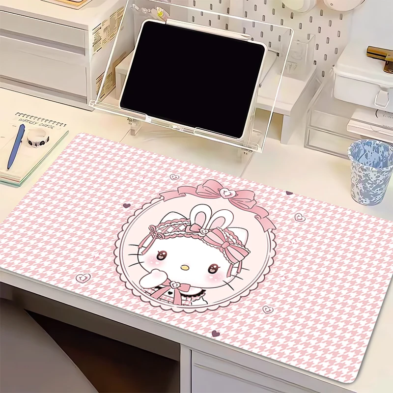

90x40cm Mouse Pad Kawaii Hello Kitty Anime Cute Girl Gabinete Game Computer Desk Mat Keyboard Pad PC Gaming Accessories Mousepad