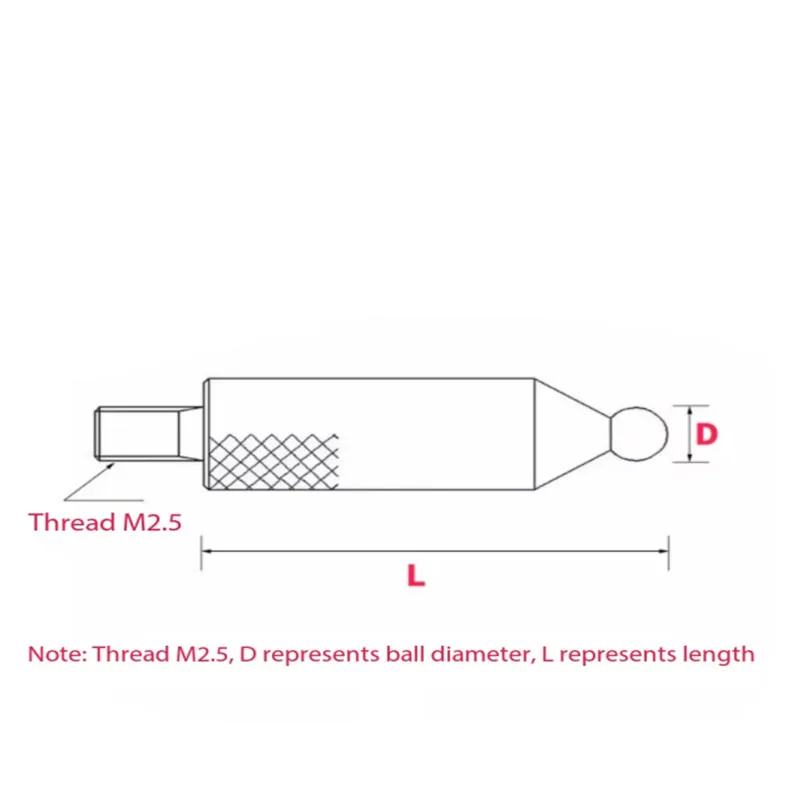 Precision gear modulus measuring head runout tester M2.5 modulus gear measuring head tooth pitch bouncing alloy ball type
