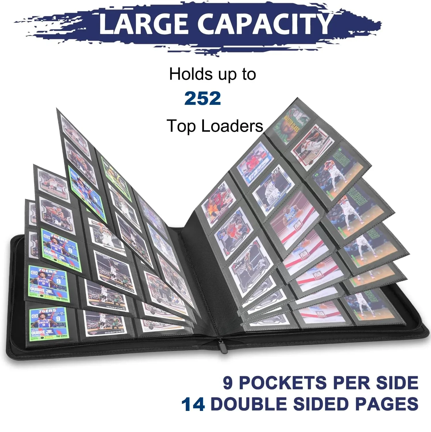 

Папка с 9 карманами и верхней загрузкой для 252 карточек, папки для хранения карточек, альбом для коллекции, папка с верхней загрузкой для жесткого держателя карт 3 x 4 дюйма