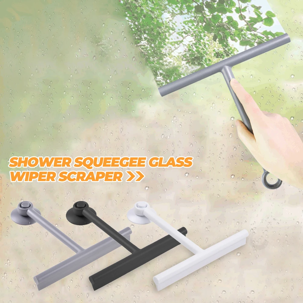 Shower Squeegee Glass Wiper Scraper With Silicone Holder Shower Squeegee Cleaner Bathroom Mirror Wiper Scraper Glass Cleaning