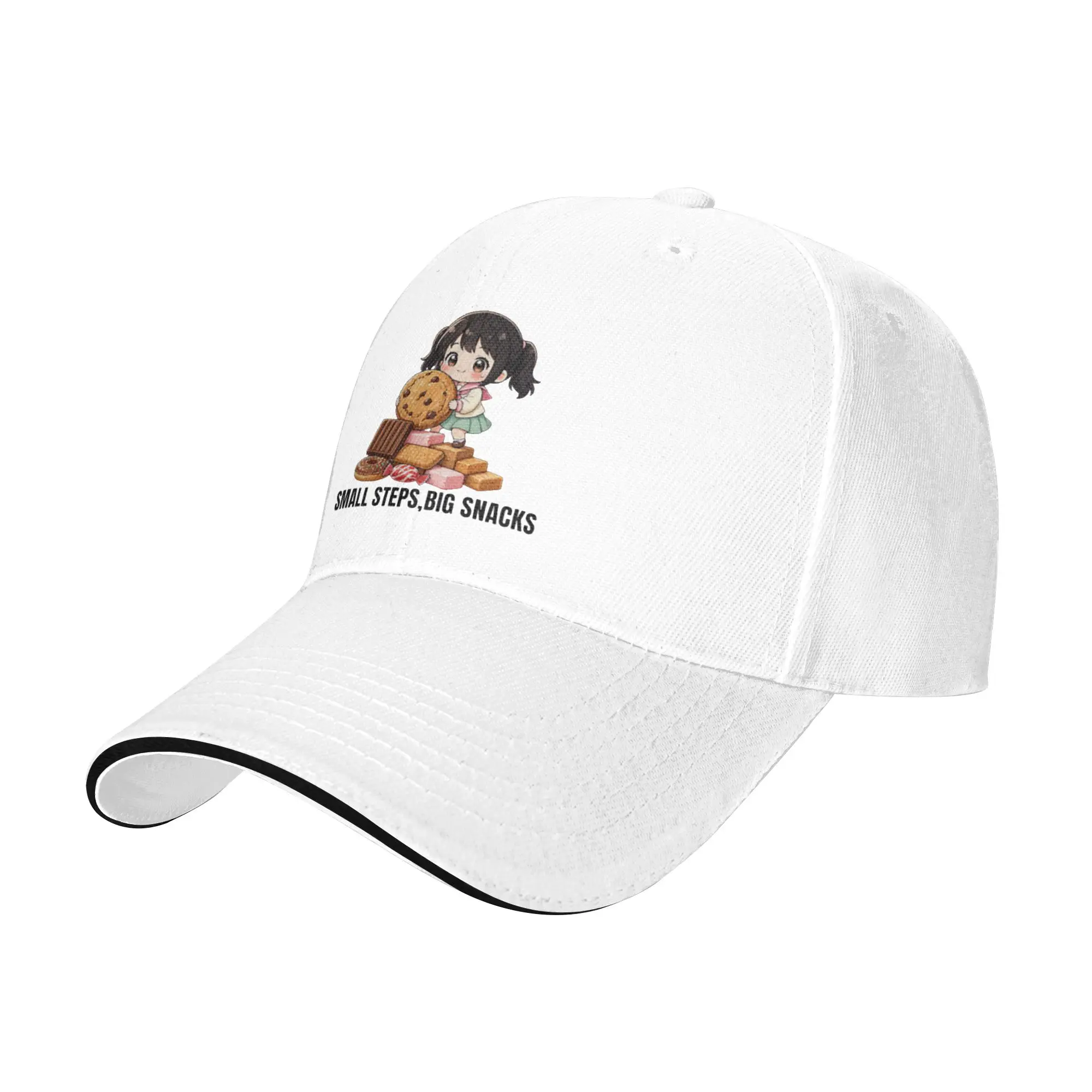Small steps  big snacks  Cute inspirational motto Gift For Children Men Women A Baseball Cap Hat
