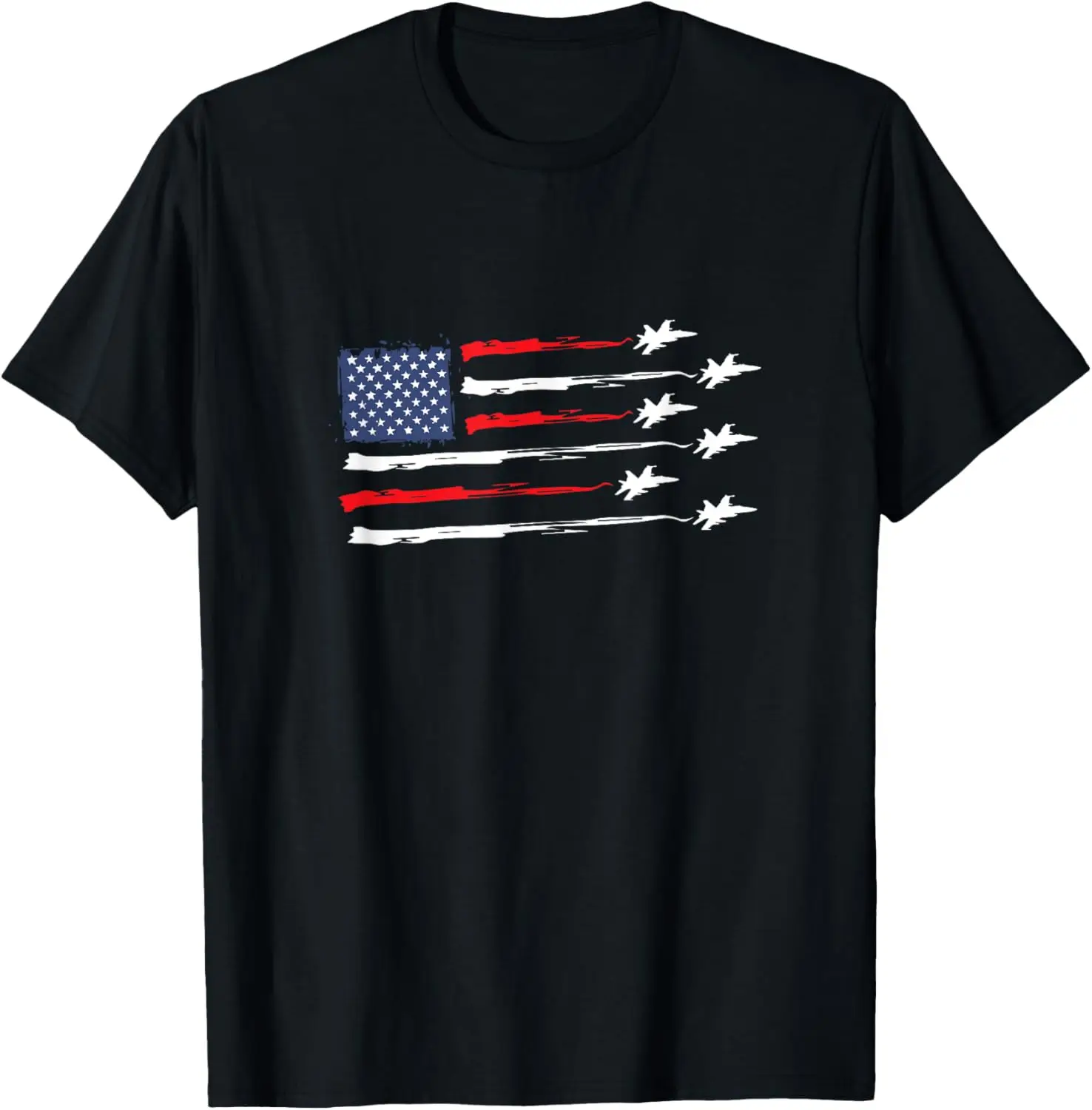 

American Flag Fighter Jet 4th ofJuly for Patriotic Veterans T-Shirt