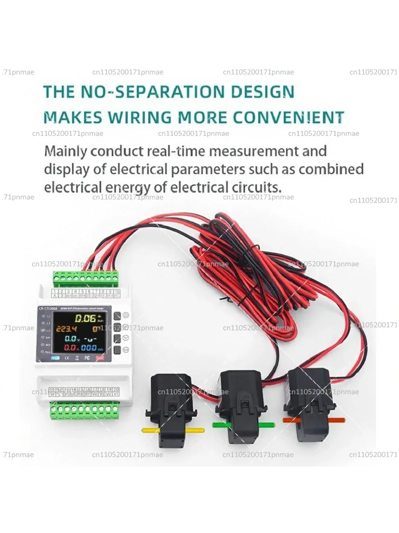 WiFi 3 Phase Energy Meter 100/200/1000A, Over/Undervoltage Protection, Smart Power Monitor for Home & Industrial Use