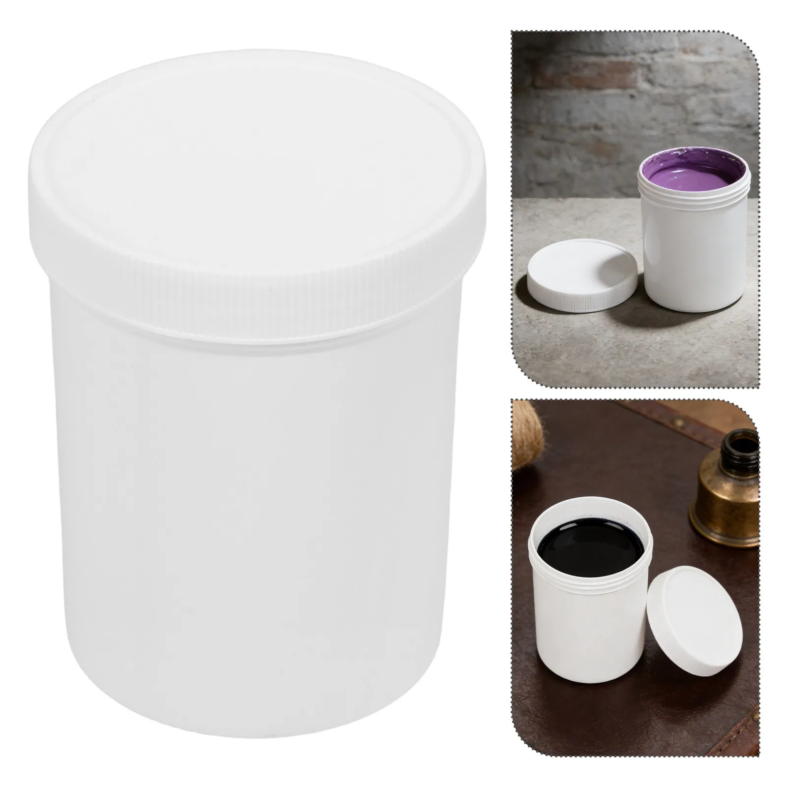6pcs 0.5-Quart Plastic Paint Bucket Airtight Seal Plastic Storage Cans with Screw-On Lid Pigment Buckets 17 Fl Oz Leftover 500ml