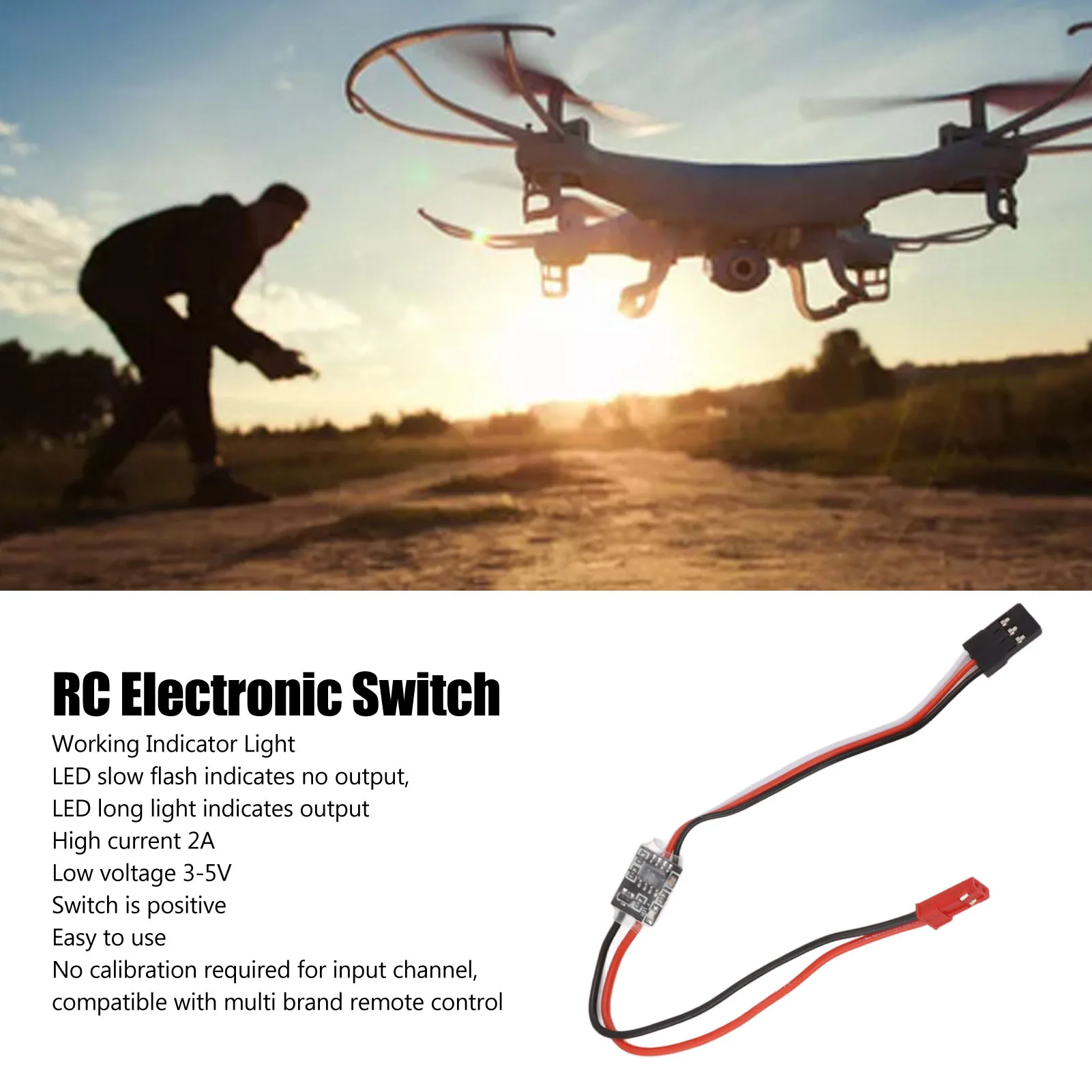 3-5V RC Electronic Switch PWM Signal Control Switch Output Current 2A Agricultural Plant Protection Water Pump RC UAV Parts