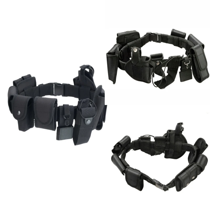 アウトドアハンティング用ウエストベルト、訓練用、警備用装備、10点セットアクセサリーベルト、多機能ナイロンベルト