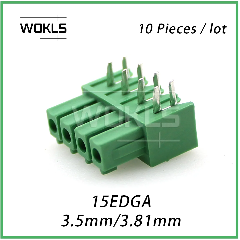 10PCS  3.5mm/3.81mm IMC 1,5-G pluggable terminal connector 15EDGA KF2EDGA 3.5 3.81