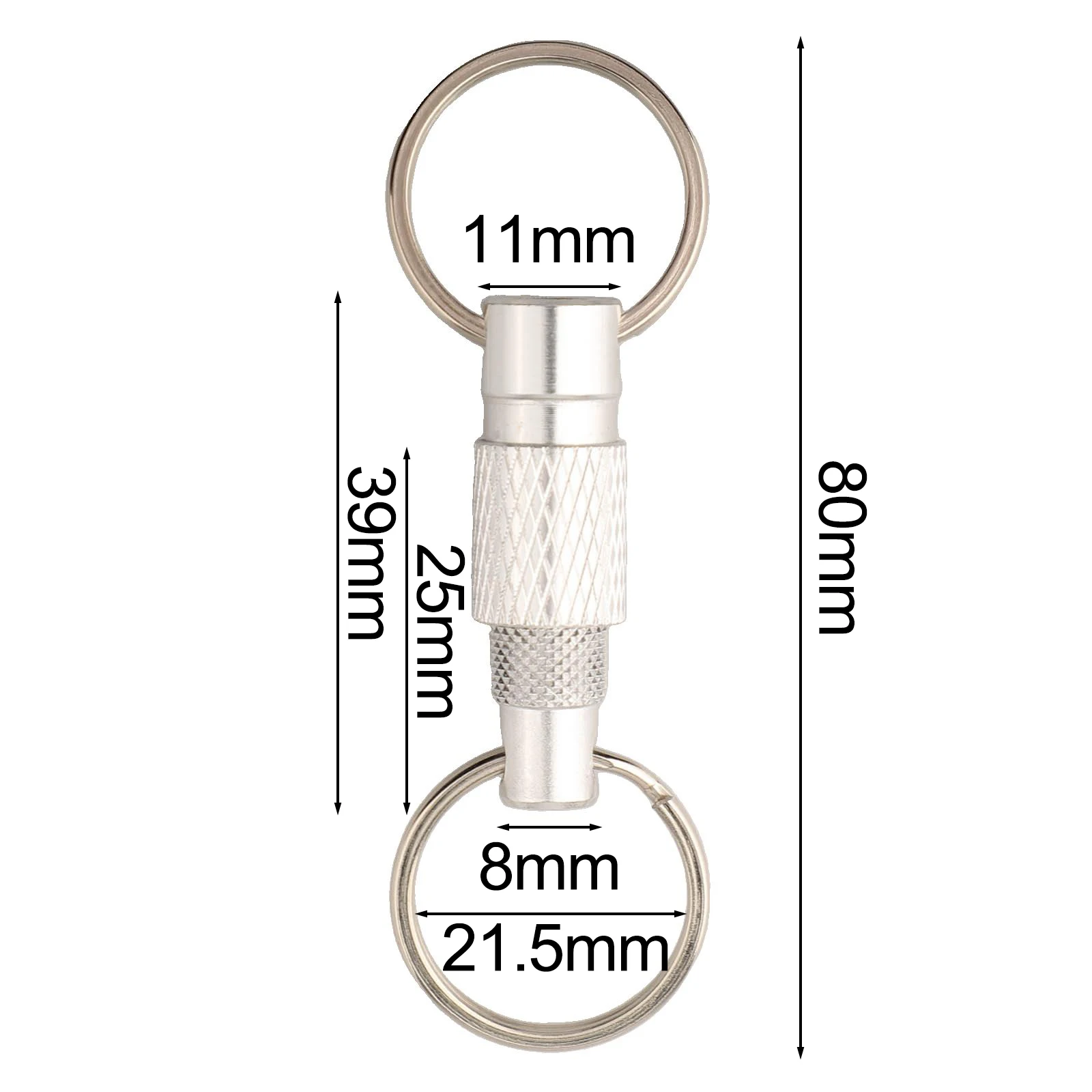 Portable Keychain With Detachable Quick Release Metal Key Ring° Rotation Dual Ring Buckle Hand Tools Accessories