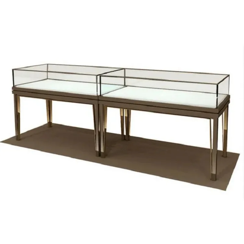 

Customize.Jewellery Shop Counter Design Floor Standing Jewelry Vitrine Glass Display Cabinet with Led Lights