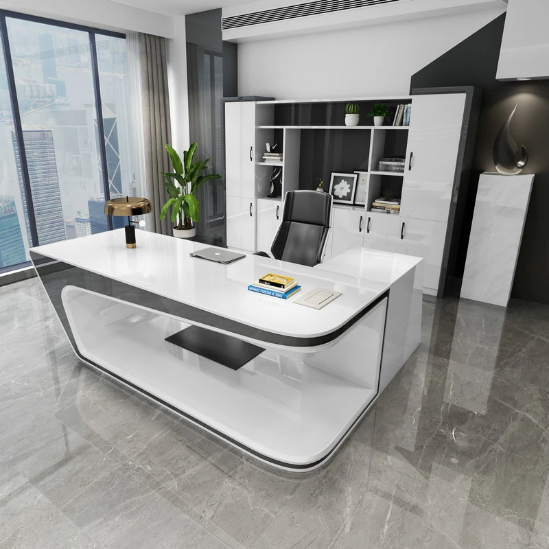 *2025 Wholesale A09 New Signature Modular Modern MDF Desk for Boss Managers Executives for Office Use