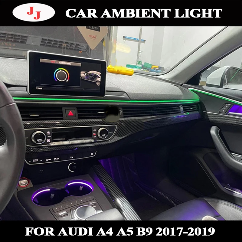 for Audi A4 A5 B9 2017 2018 2019 Interior Upgrades 32 Color LED Ambient Lighting Ambient Lights MMI Control