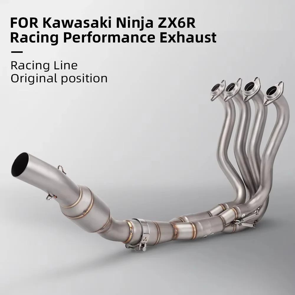 Hochwertiges komplettes Abgasanlage für Ninja ZX6R-Motorräder, Originalverbindung, vorderes Verbindungsrohr, 2009–2022