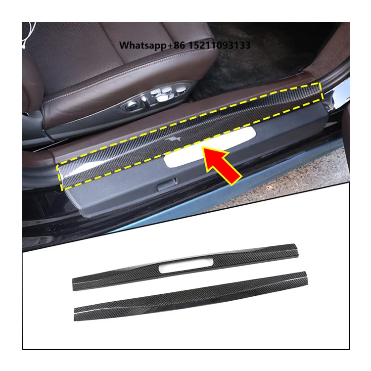 Acessórios de Interior em Fibra de Carbono, Protetor de Pedal de Boas-Vindas Dedicado para Carro, Decoração e Proteção para 718/911