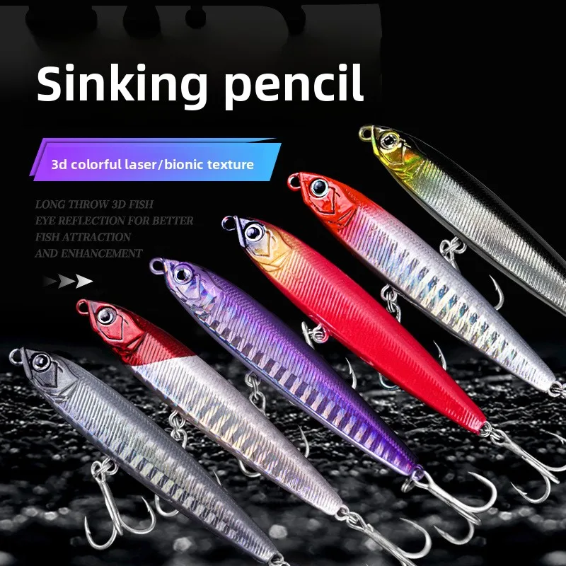 

Твердые тонущие приманки-карандаши, дальнобойные искусственные приманки для пресноводной и морской рыбалки на мандариновых и петушьих рыб, 10 шт.