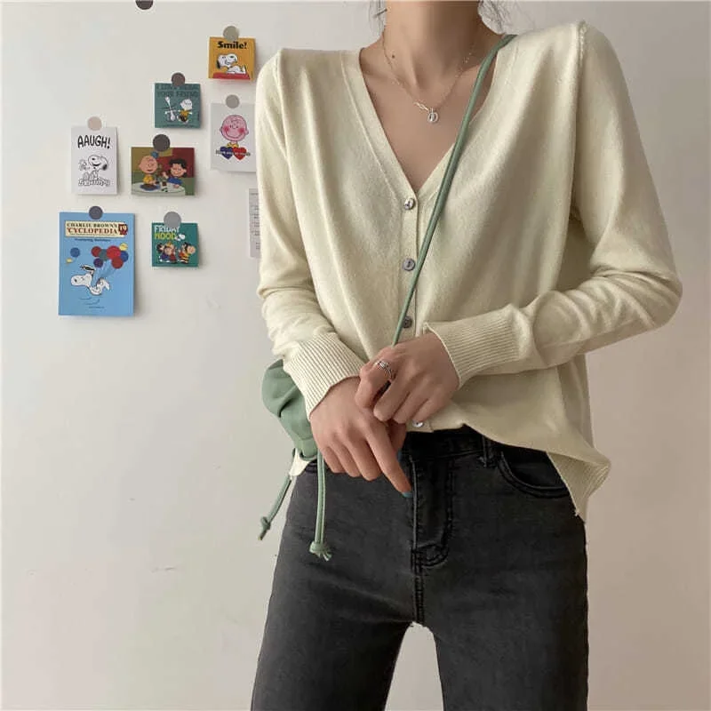 9 Colors Cardigan for Women Solid Loose Casual Summer Thin Sun-proof Jacket Cozy Simple Korean Style Fashion All-match Ins Daily