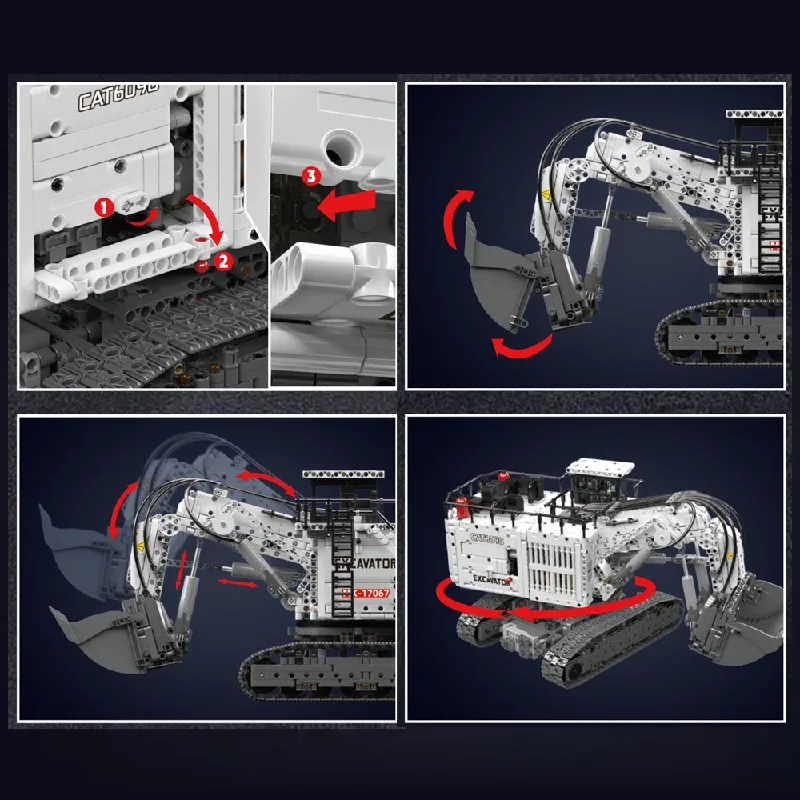 MOLD KING 17067 Technik blocs de construction de voiture Architecture pelle sur chenilles RC bloc de construction modulaire assemblage modèle Kit cadeaux