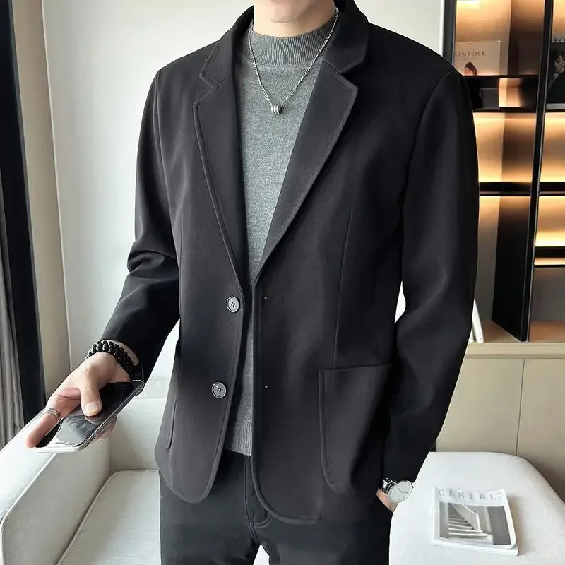 เสื้อSlim Fitอินเทรนด์2024 Thin Original Vintageเสื้อสูทผู้ชายแฟชั่นLuxury Designerคุณภาพสูงใหม่ชายTweed Blazer