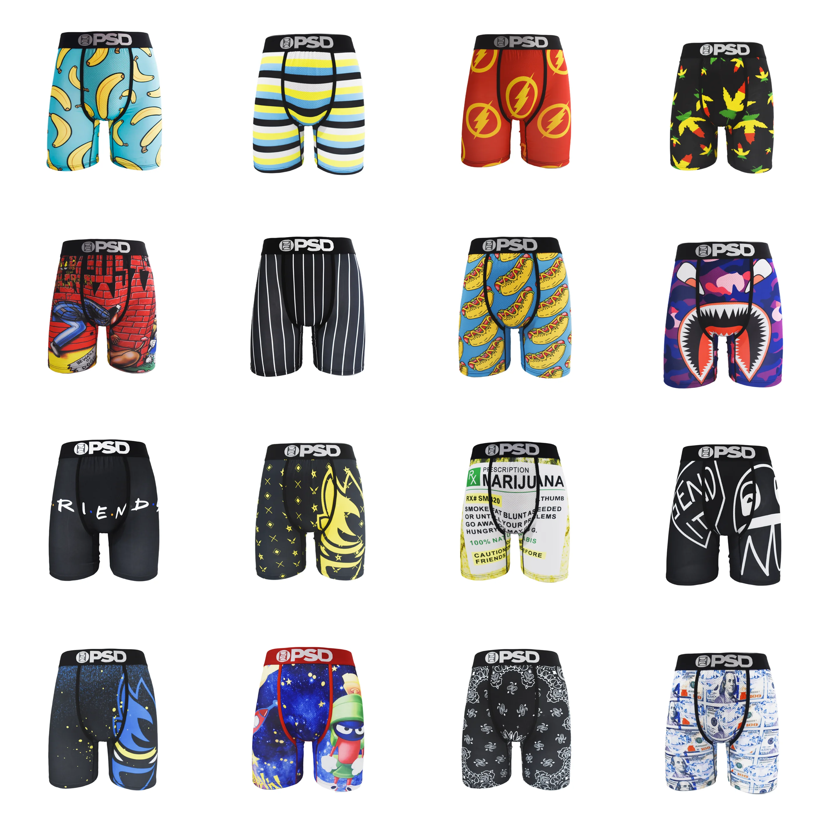 Herenslip Met Print Lange Boxershort, Ademende En Comfortabele Sneldrogende Stretch Boxers, Joggingbroek Boxers