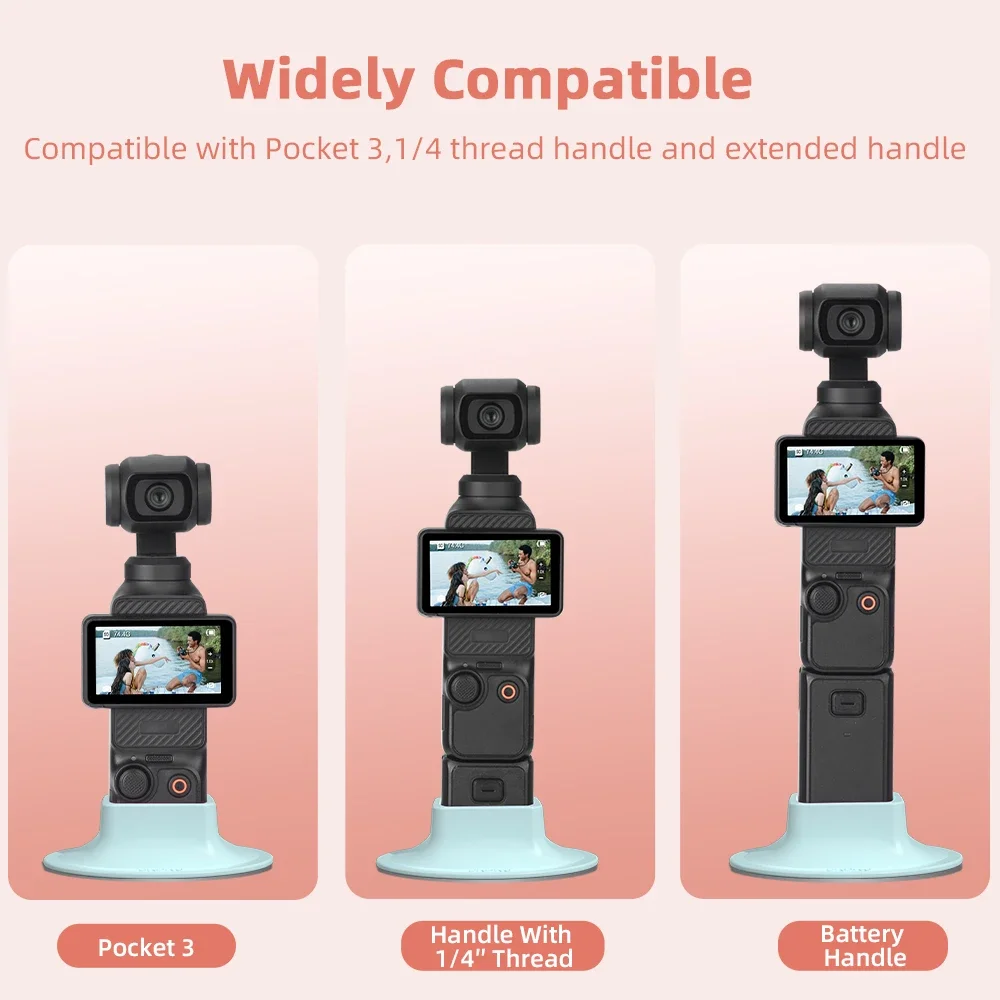 قاعدة سيارة من السيليكون BRDRC لـ DJI Osmo Pocket 3، حامل لاصق سفلي، حامل ثابت، ملحقات الكاميرا الملونة