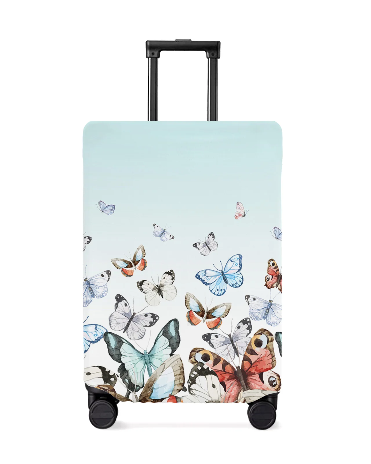 

Pastoral Butterfly Duck Green Gradient Luggage Cover Stretch Baggage Protector Dust Cover for 18-32 Inch Travel Suitcase Case