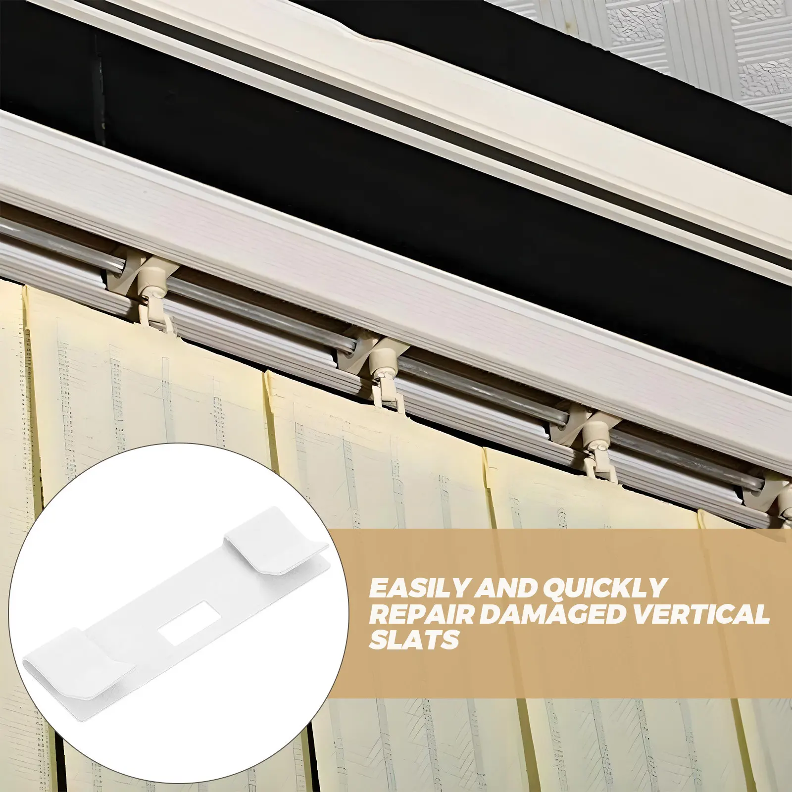 10Pcs 89Mm Vertical Blind Repair Slats Metal Fixing Tabs for Effortless Slat Replacement Wide Compatibility Window Blind Repair