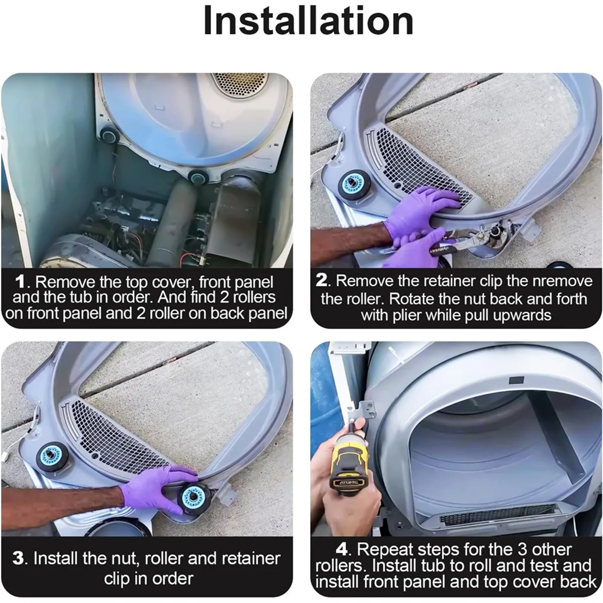 BISM1 DC97-16782A ドライヤーホイールキット Samsung DV45H7000EW/A2 DV42H5200EP/A3 DV48H7400EW/A2 交換用 DC97-16782C DC97-16782D