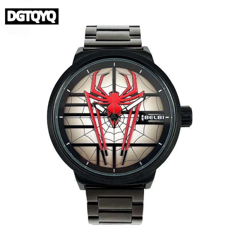 Cartoon Spider Cool Creative Personality Fashion Anime Peripherals Men Student Waterproof Analog Watch Birthday Gift часы