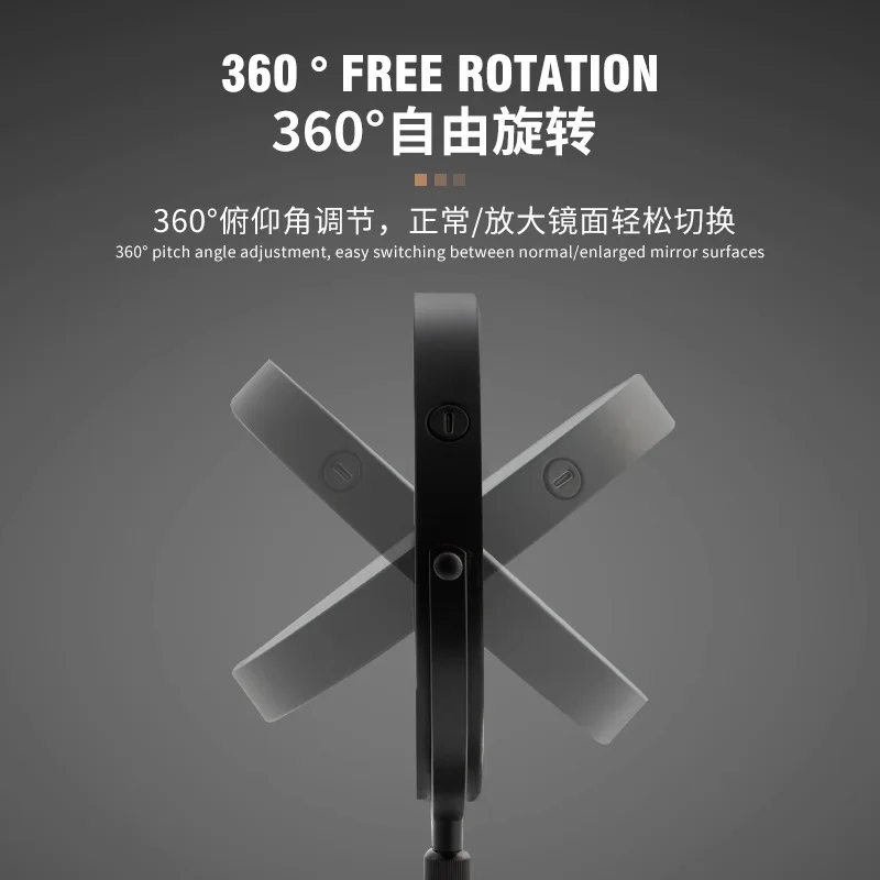 8 Inch Double-Side Makeup Mirror With 5/10X Magnification Clear Reflection And Easy To Carry Desktop Vanity Mirror With Stand