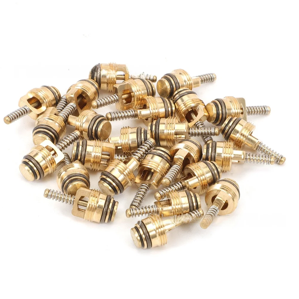 BAS03009 25 Piece M10 Brass Air Conditioning Valve Core for Ford For Chrysler Direct Replacement AC Valve Stem