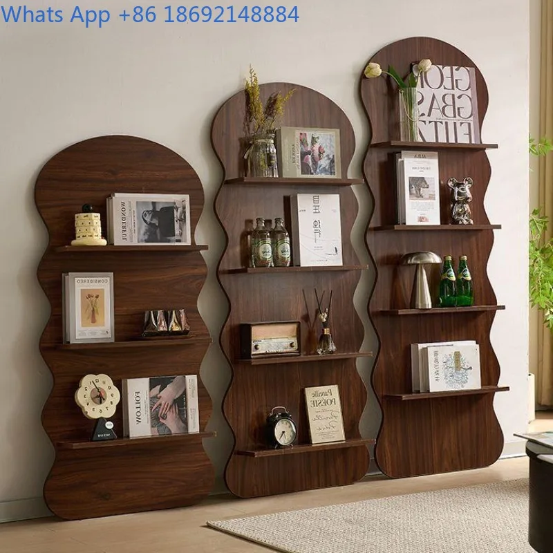 Tijdschriftenrek in Scandinavische INS-stijl Vintage opbergrek Aan de muur gemonteerde displayvloer Krantenopbergrek