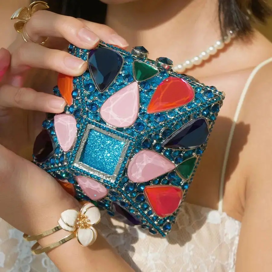 

Блестящая вечерняя сумочка-клатч с стразами, роскошная дизайнерская сумка через плечо, блестящая хрустальная сумочка-клатч, сумка-ведро