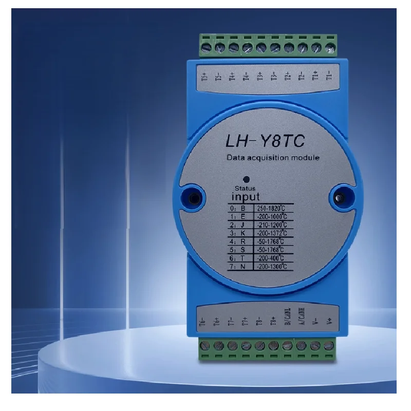 

Температурный модуль Модуль сбора данных термопары LH-Y8TC 16-битный канал ADC8 может содержать 9 типов входов термопары.