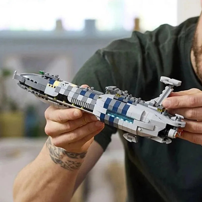 뜨거운 장난감 MOC 스타 보이지 않는 손 우주선 빌딩 블록 모델 성인 어린이를위한 75377 장난감과 호환 생일 선물