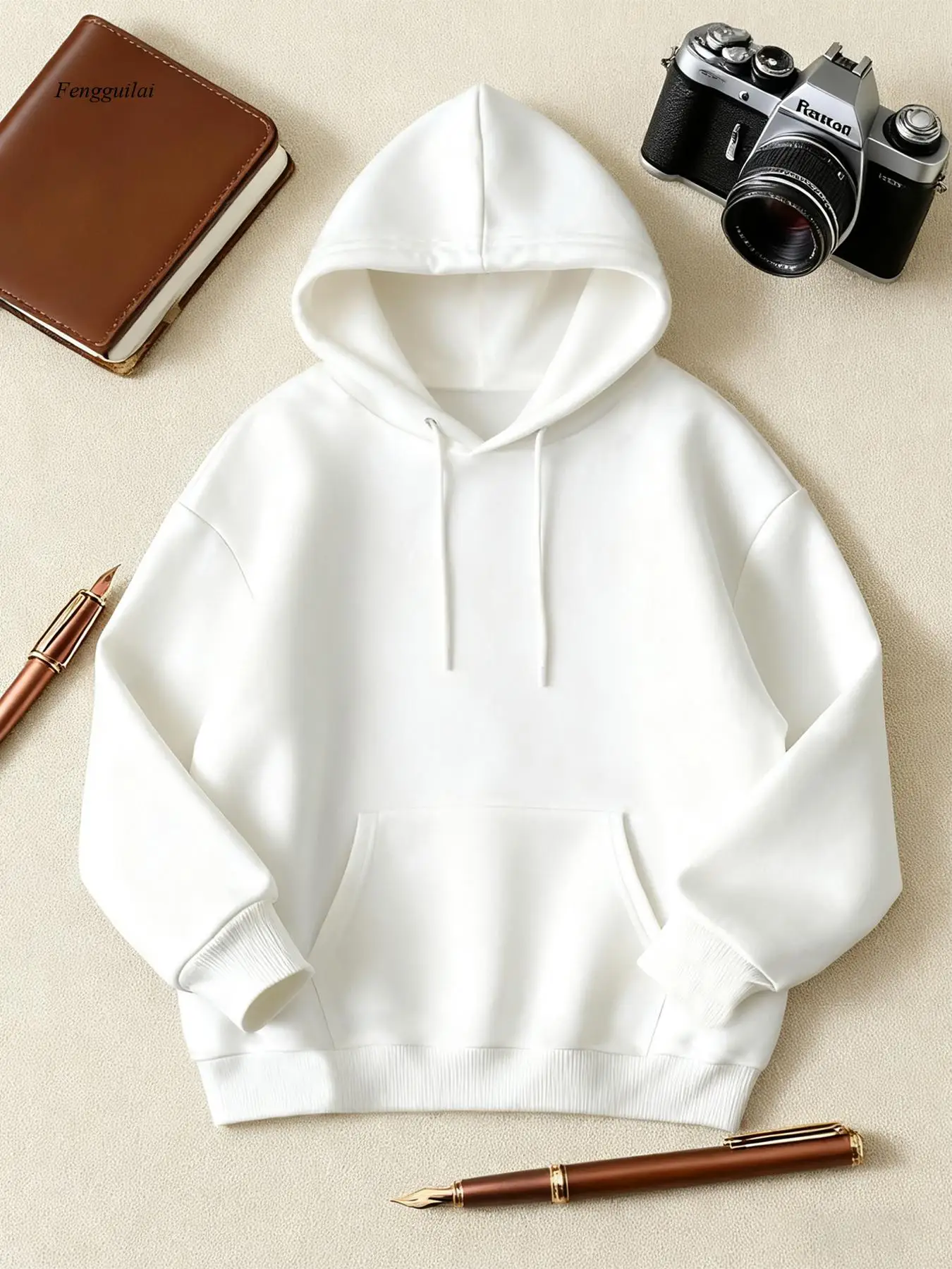 الأصفر الليمون طباعة الخريف والشتاء جيب جديد البلوز مقنعين البلوز عارضة الكتف كم أعلى #3