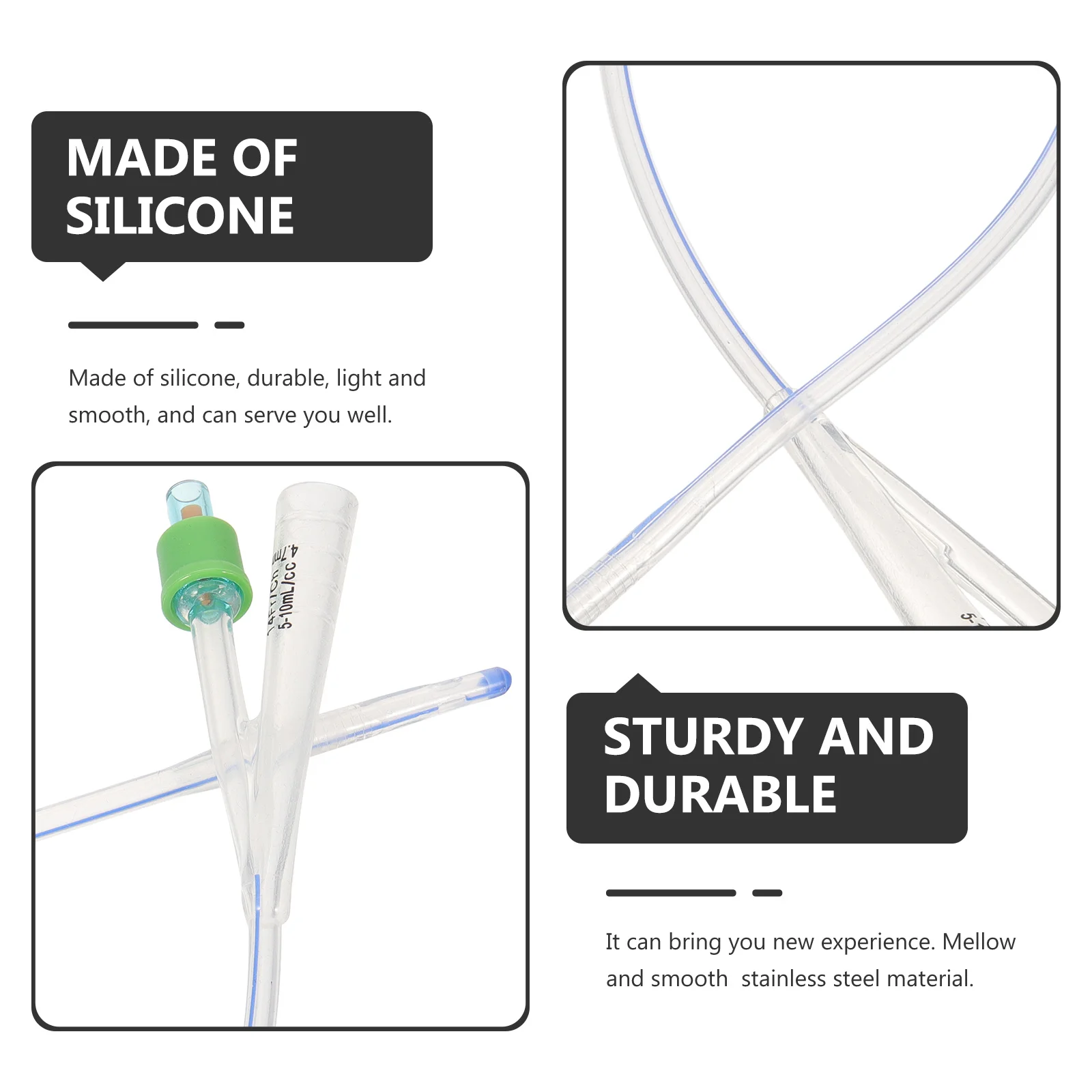 

Silicone Dual Lumen Urethral Catheter Flexible Smooth Intraurethral Cannula Disposable Patient Urinary Drainage Tool