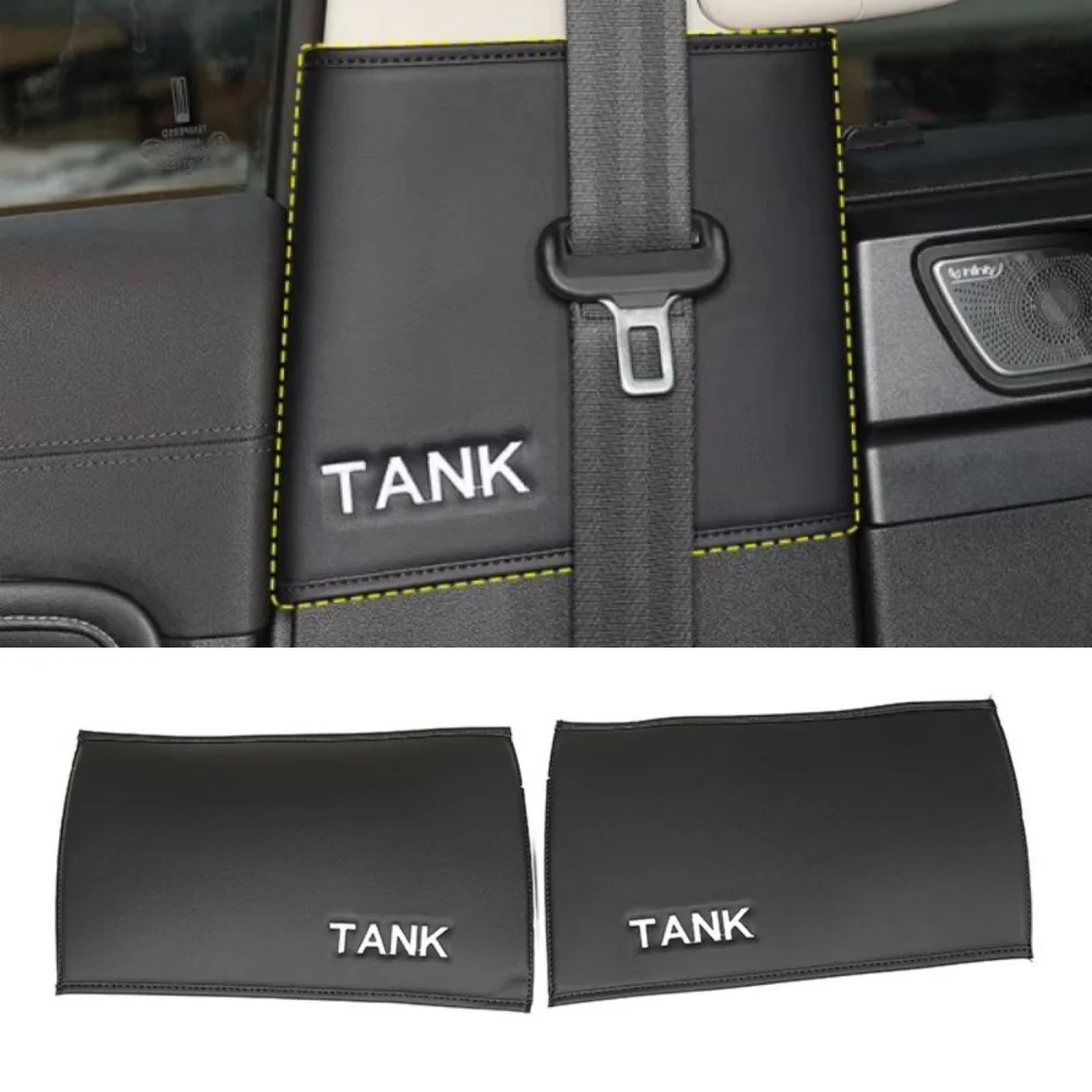 

For GWM Great Wall Tank 300 PU Center Pillar Safety Belt Anti-collision Sticker Interior B Pillar Protective Pad Accessories