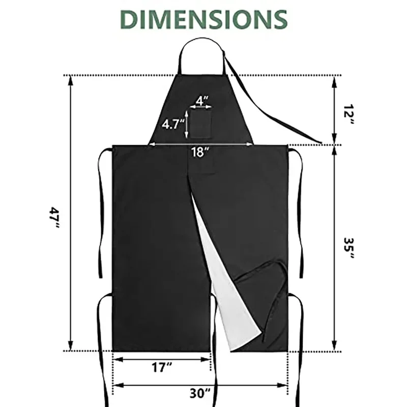 Long One-piece Hanging Neck Apron with Pockets Adjustable Work Apron, Tied Split Apron, Potter, Gardener