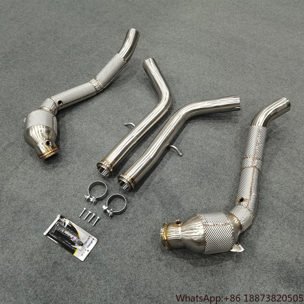 

OEM 2.5 Inch Stainless Steel Downpipes for Benz G500 G550 G63 W464 4.0T 2019-2023 Exhaust Pipes with Heat Shield Car Model TT
