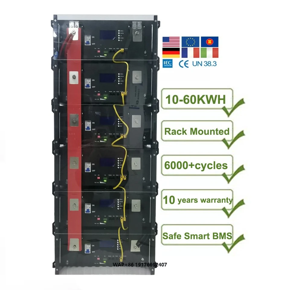 High Voltage 20kwh 30kwh 40kwh 45kwh 50kwh 60kwh 30kw 15kw 50kw 60 kw 60 kwh High Voltage Solar Lithium Lifipo4 Rack Battery