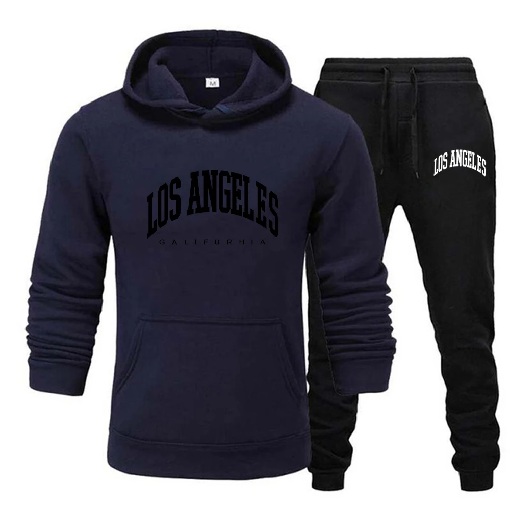 LOS ANGELES GALIFURHIA Men/Women Sports Suits Fashion Tracksuit Hoodies+Pants Two Pieces Sets Running Casual Sweatshirts Sweatpa