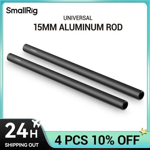 SmallRig 2 uds varillas de aleación de aluminio de 15mm 30cm/12 pulgadas de largo para cámara Dslr sistema de varillas de 15mm varilla de riel de cámara negro 1053