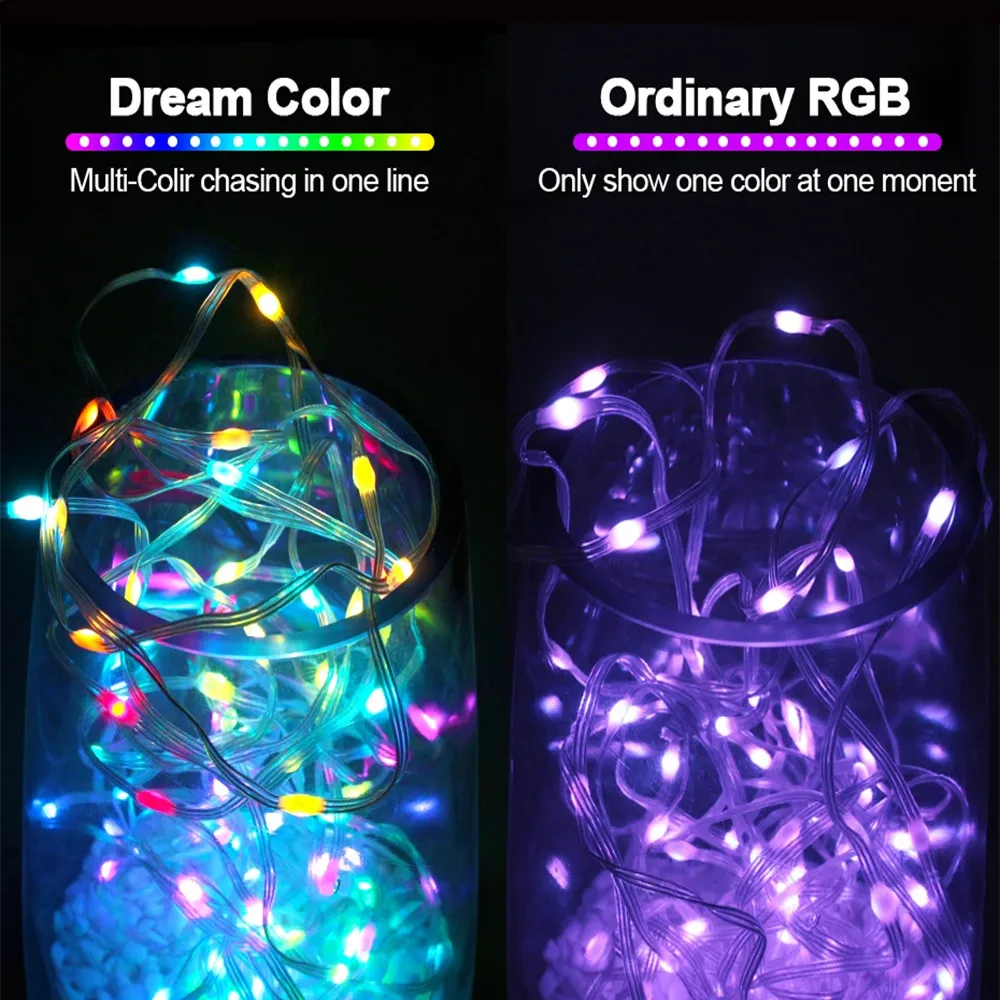 USB LED Light Strip com controle de ponto inteligente, decoração interior, RGB ilusão, pode DIY, fio de couro