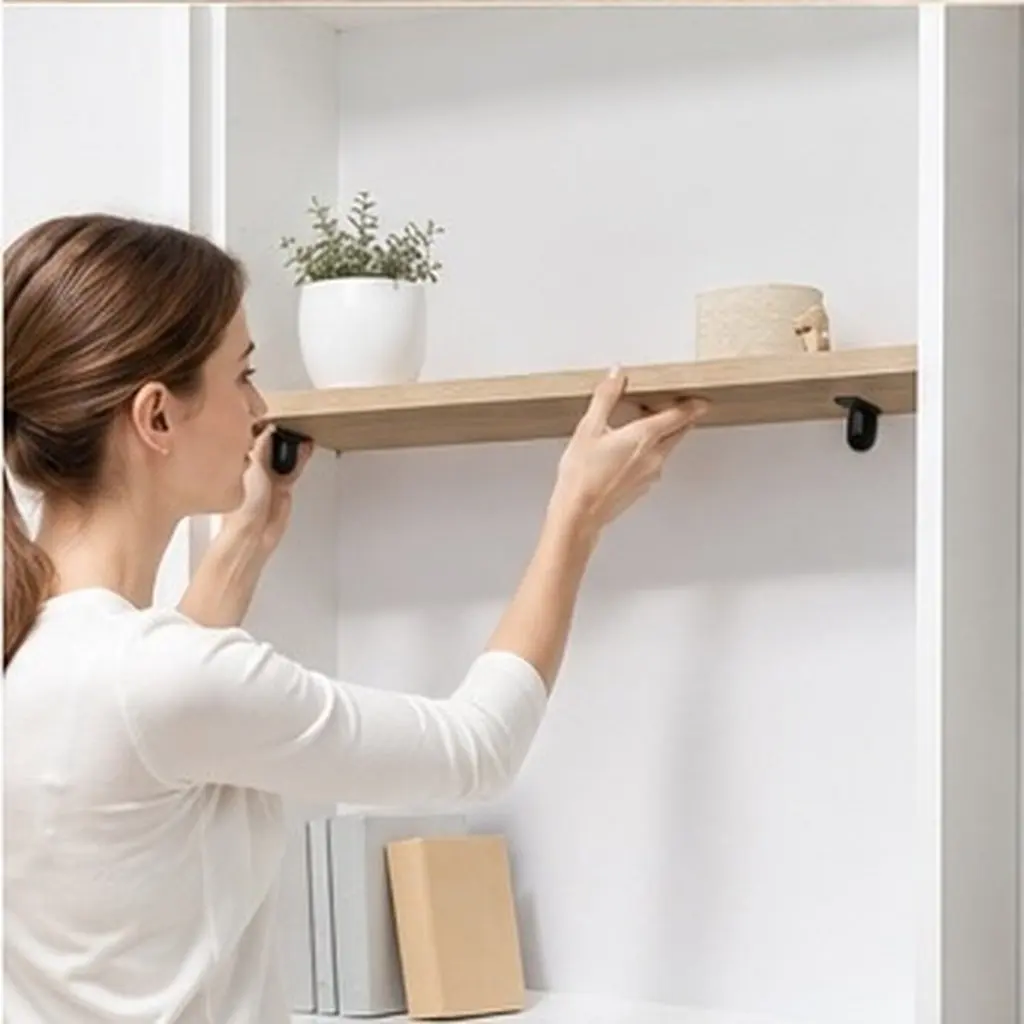 50Pcs Shelf Supports L-Design Robust Iron Rubber Composite Shelf Clips for Cabinets Bookcases Display Shelves Wardrobes