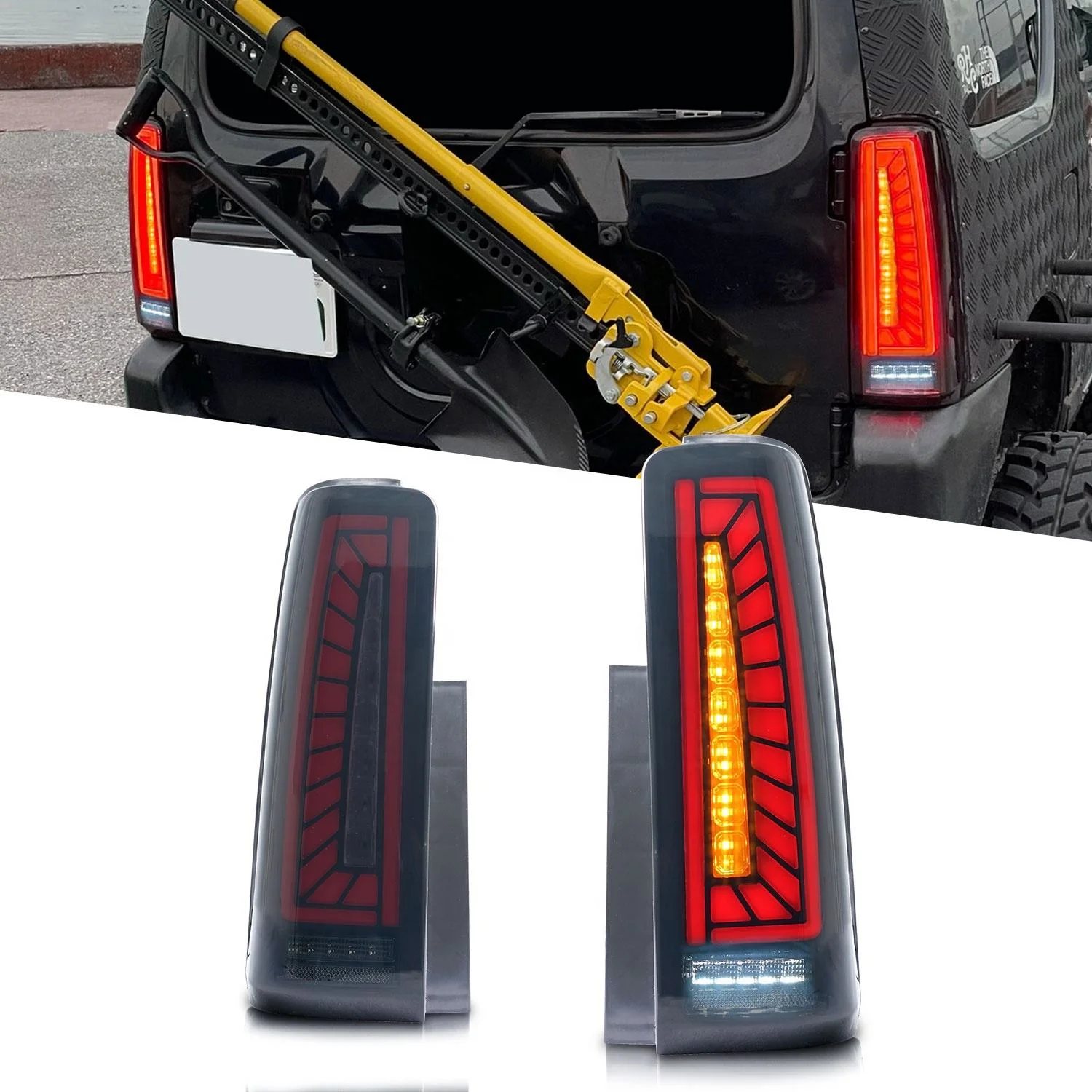 

Светодиодные задние фонари для Suzuki Jimny JB23 JB43 2005-2017 с последовательным указателем поворота Задний фонарь Jimny