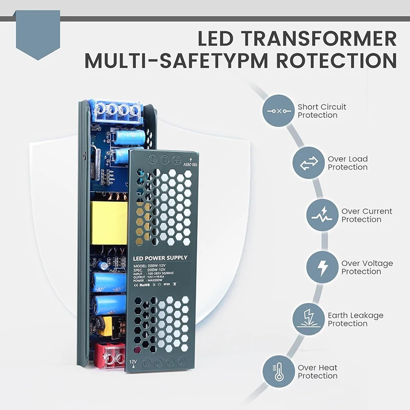 LED امدادات الطاقة التيار المتناوب 220 فولت إلى تيار مستمر 12 فولت 24 فولت LED سائق الإضاءة محول 12 فولت 24 فولت 60 واط 100 واط 150 واط 200 واط 300 واط 400 واط لأضواء قطاع LED #3