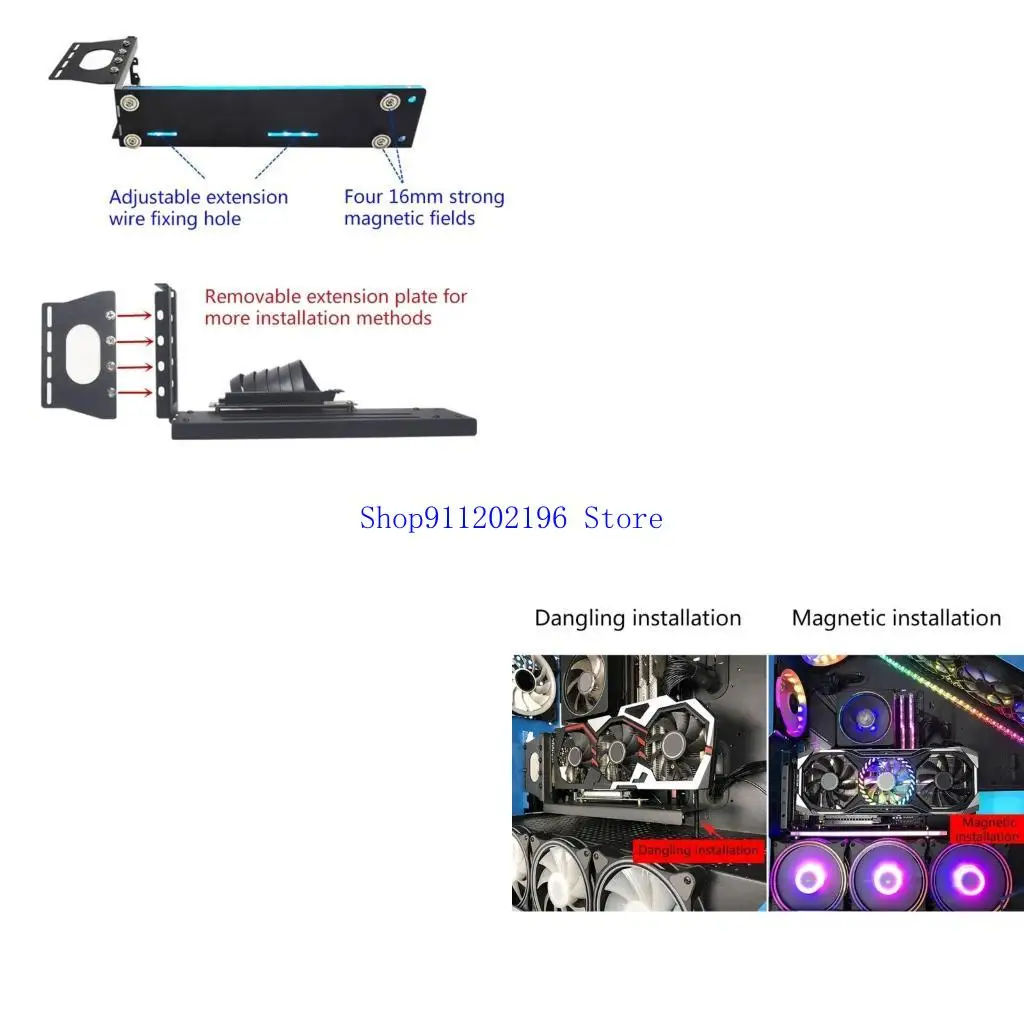

P82A Vertically GPU Bracket Graphics Vertical Installation Holder 5V ARGB Sync