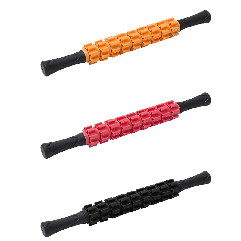 Massageador Muscular de Corpo Inteiro, Roller Stick, Acupressão, Trigger Point, Recovery Tool, Relaxamento Profundo, Gear Massage, BXA 6, 9 rodas, 1pc