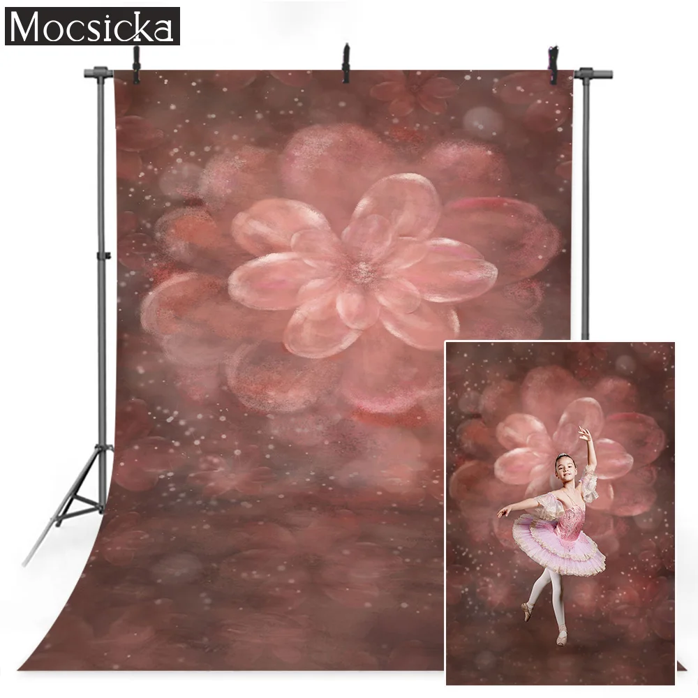 Mocsicka مجردة الأزهار التصوير خلفية للبالغين صورة رسمت باليد الزهور الأطفال عيد ميلاد الفن صورة خلفية